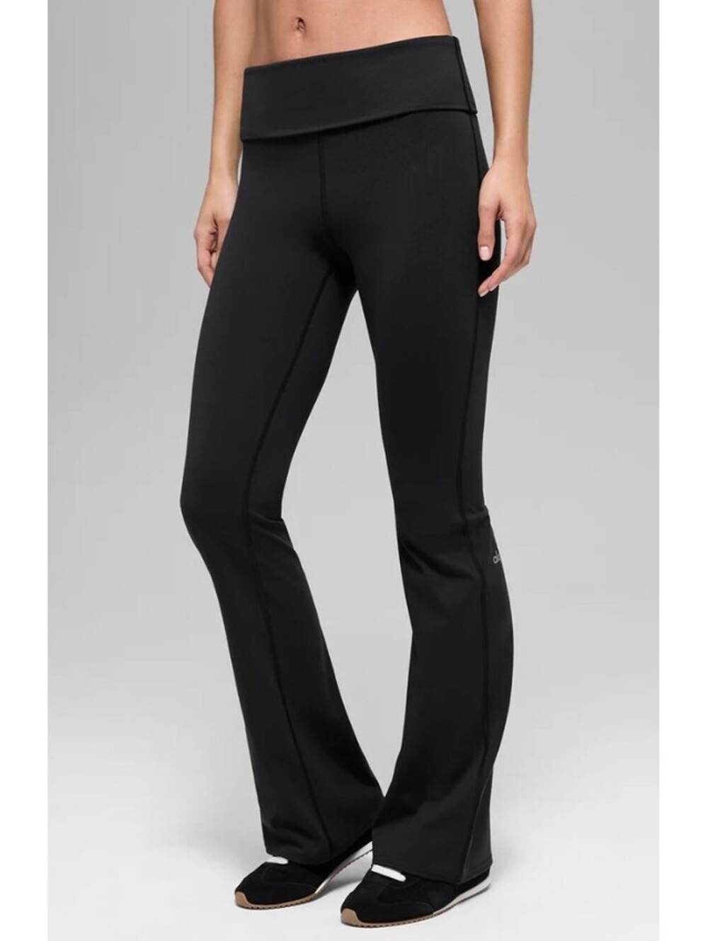 Alo Yoga Softsculpt Foldover Flare Legging Regular Black XXS NWT